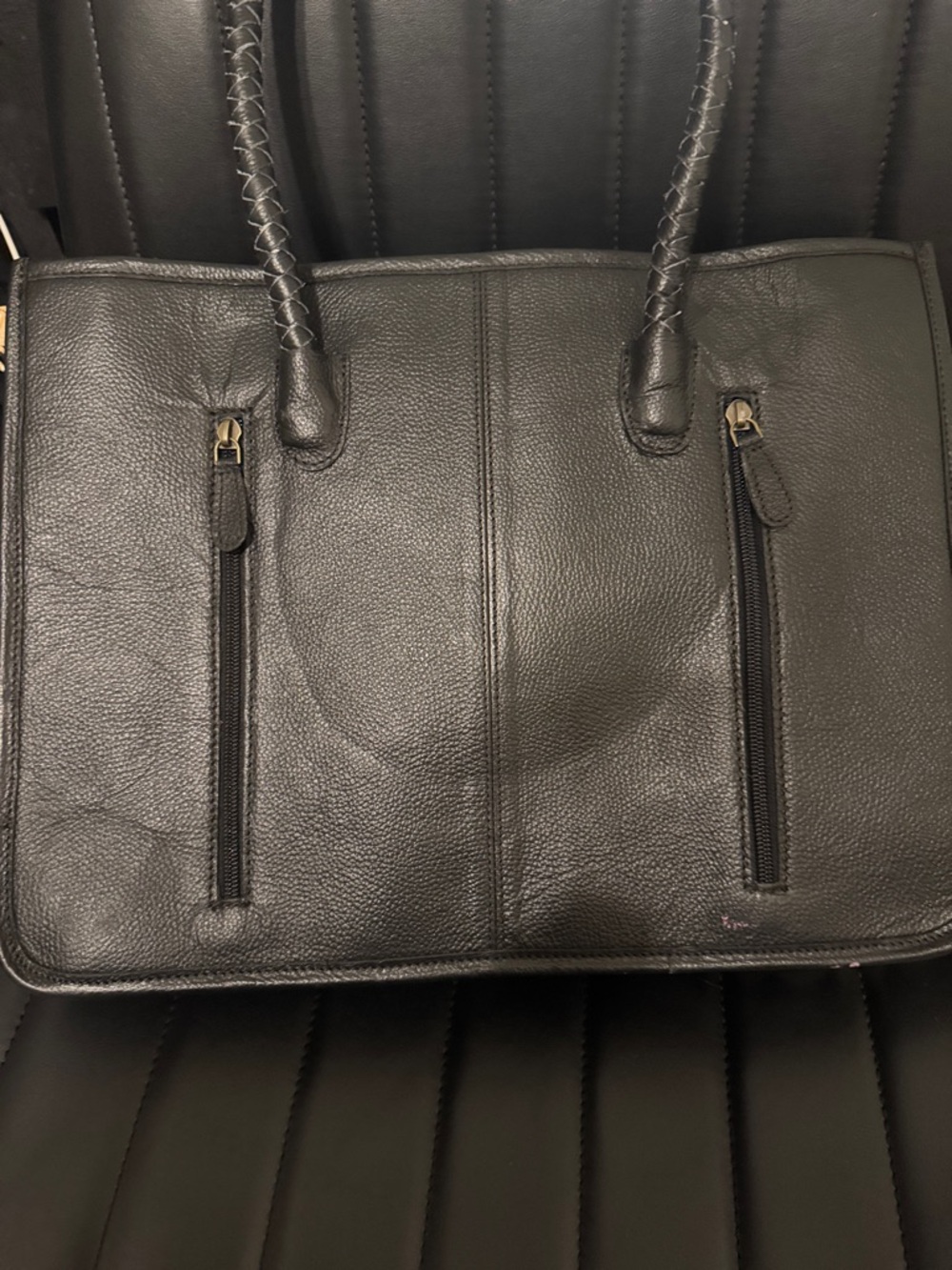NWOT, never carried! Black & White Fringe Leather, Hair on Hide bag - Picture 3 of 6
